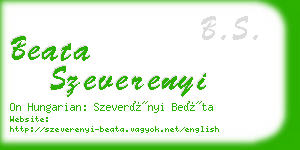 beata szeverenyi business card